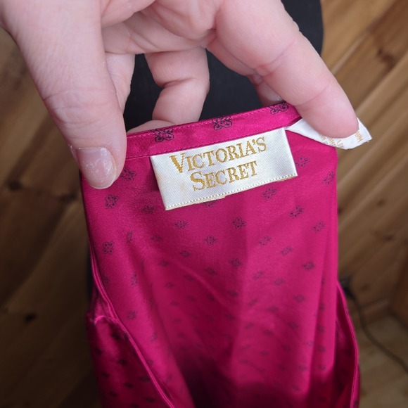 Victorias Secret Gold‎ Label Vtg 80s Satin Sleep Shirt - Picture 4 of 7